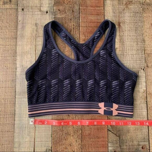 Under armour women’s racerback sports bra in blue and pink - Picture 2 of 5